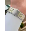 Gold Gümüş Renk Hediye Paketli 42 mm Erkek Kol Saati
