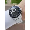 Kadranı Siyah Kordonu Gümüş Renk 44 Mm Hediye Paketli İç Göstergeleri Aktif Erkek Kol Saati