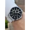Kadranı Siyah Kordonu Gümüş Renk 44 Mm Hediye Paketli İç Göstergeleri Aktif Erkek Kol Saati