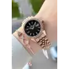 Kadranı Siyah Kordonu Rose Renk 32,5 Mm Hediye Paketli Kadın Kol Saati