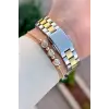 Kadranı Yeşil Kordonu Gold Gümüş Renk Hediye Paketli 32 Mm Kadın Kol Saati