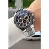 Siyah Gümüş Renk 46,5 Mm Hediye Paketli Erkek Kol Saati