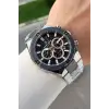 Siyah Gümüş Renk 46,5 Mm Hediye Paketli Erkek Kol Saati