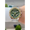 Kadranı Yeşil Kordonu Gümüş Renk 46,5 Mm Hediye Paketli Erkek Kol Saati