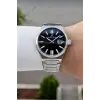 Kadranı Siyah Kordonu Gümüş Renk Hediye Paketli Erkek Kol Saati