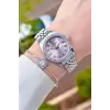 Kadranı Pembe Kordonu Gümüş Renk 33 Mm Kadın Kol Saati