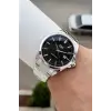 Kadranı Siyah Kordonu Gümüş Renk 42,5 Mm Hediye Paketli Erkek Kol Saati