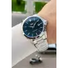 Kadranı Mavi Kordonu Gümüş Renk 42,5 Mm Hediye Paketli Erkek Kol Saati
