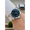Kadranı Mavi Kordonu Gümüş Renk 42,5 Mm Hediye Paketli Erkek Kol Saati