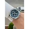 Kadranı Mavi Kordonu Gümüş Renk 46,5 Mm Hediye Paketli Erkek Kol Saati