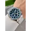 Kadranı Mavi Kordonu Gümüş Renk 46,5 Mm Hediye Paketli Erkek Kol Saati