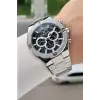 Kadranı Siyah Kordonu Gümüş Renk 46,5 Mm Hediye Paketli Erkek Kol Saati