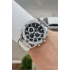 Kadranı Siyah Kordonu Gümüş Renk 46,5 Mm Hediye Paketli Erkek Kol Saati