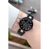 Kasası Rose Kordonu Siyah Renk Hediye Paketli 32 Mm Kadın kol Saati