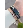 Kasası Rose Kordonu Siyah Renk Hediye Paketli 32 Mm Kadın kol Saati