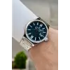 Kadranı Mavi Kordonu Gümüş Renk Hediye Paketli Erkek Kol Saati