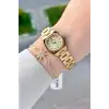 Kadranı Sarı Kordonu Gold Renk Hediye Paketli 22,5 Mm Kadın Kol Saati