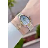 Gold Gümüş Renk 25 Mm Kadın Kol Saati ve Bileklik