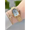 Gold Renk 25 Mm Kadın Kol Saati ve Bileklik