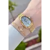 Gold Renk 25 Mm Kadın Kol Saati ve Bileklik