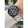 Kadranı Siyah Kordonu Gümüş Renk 43 Mm Hediye Paketli Erkek Kol Saati
