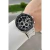 Kadranı Siyah Kordonu Gümüş Renk 43 Mm Hediye Paketli Erkek Kol Saati