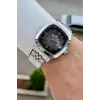 Kadranı Siyah Kordonu Gümüş Renk 39 Mm Hediye Paketli Erkek Kol Saati