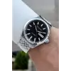 Kadranı Siyah Kordonu Gümüş Renk Hediye Paketli 40 Mm Erkek Kol Saati