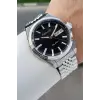 Kadranı Siyah Kordonu Gümüş Renk Hediye Paketli 40 Mm Erkek Kol Saati