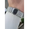 Kadranı Siyah Kordonu Gümüş Renk Hediye Paketli 40 Mm Erkek Kol Saati
