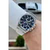 Kadranı Lacivert Kordonu Gümüş Renk Hediye Paketli 44 Mm Erkek Kol Saati