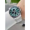 Kadranı Yeşil Kordonu Gümüş Renk Hediye Paketli 44 Mm Erkek Kol Saati
