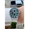 Kadranı Yeşil Kordonu Gümüş Renk Hediye Paketli 44 Mm Erkek Kol Saati