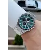 Kadranı Yeşil Kordonu Gümüş Renk Hediye Paketli 44 Mm Erkek Kol Saati