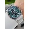 Kadranı Yeşil Kordonu Gümüş Renk Hediye Paketli 44 Mm Erkek Kol Saati