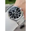 Kadranı Siyah Kordonu Gümüş Renk Hediye Paketli 44 Mm Erkek Kol Saati