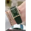 Kasası Gold Kordonu Yeşil Renk Kadın Kol Saati ve Bileklik