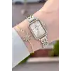 Gold Gümüş Renk Hediye Paketli 21 Mm Kadın Kol Saati ve Bileklik