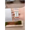 Rose Gümüş Renk Hediye Paketli 22 Mm Kadın Kol Saati ve Bileklik ve Bileklik