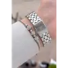 Gümüş Renk Hediye Paketli 22 Mm Kadın Kol Saati ve Bileklik ve Bileklik