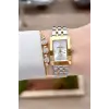 Gold Gümüş Renk Hediye Paketli 22 Mm Kadın Kol Saati ve Bileklik ve Bileklik
