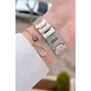Kadranı Yeşil Kordonu Rose Gümüş Renk 30 Mm Kadın Kol Saati ve Bileklik