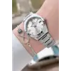 Gümüş Renk 30 Mm Kadın Kol Saati ve Bileklik
