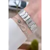 Gümüş Renk 30 Mm Kadın Kol Saati ve Bileklik