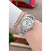 Gümüş Renk 30 Mm Kadın Kol Saati ve Bileklik