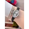 Kasası Gümüş Kordonu Siyah Renk Hediye Paketli 22 Mm 5 ATM Kadın Kol Saati