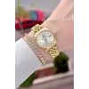 Gold Renk 28 Mm Hediye Paketli Kadın Kol Saati ve Bileklik