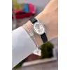 Kasası Gümüş Kordonu Siyah Renk Hediye Paketli 20 Mm 5 ATM Kadın Kol Saati