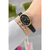 Kasası Gold Kordonu Siyah Renk Hediye Paketli 22 Mm 5 ATM Kadın Kol Saati