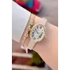 Kasası Gold Kordonu Krem Renk Hediye Paketli 22 Mm 5 ATM Kadın Kol Saati